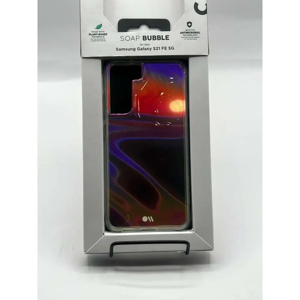 Case-Mate Soap Bubble Case for Samsung Galaxy S21 FE 5G Iridescent Clear Cover